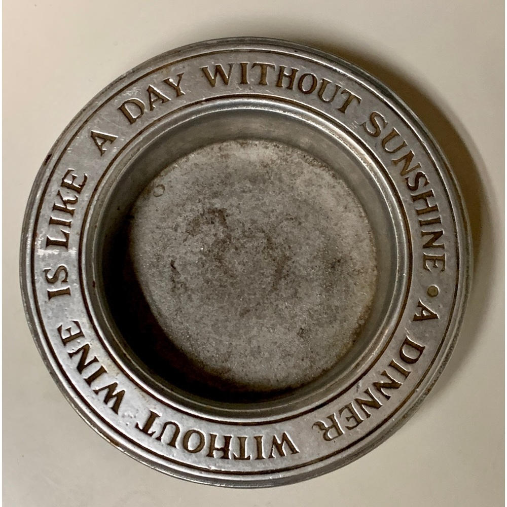 Mid Century Vintage Felt Lined Wilton Armetale RWP Solid Pewter Wine Coaster